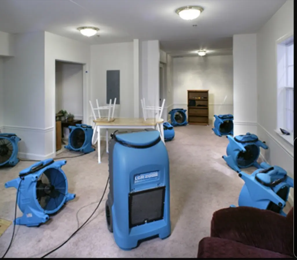Air movers and dehumidifier setup for Water Extraction & Removal in North Strabane